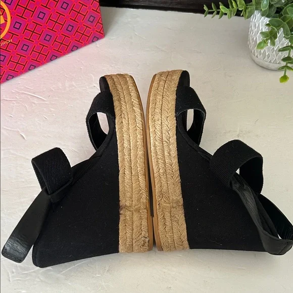 Tory Burch Black Espadrille Wedges - Picture 7 of 15